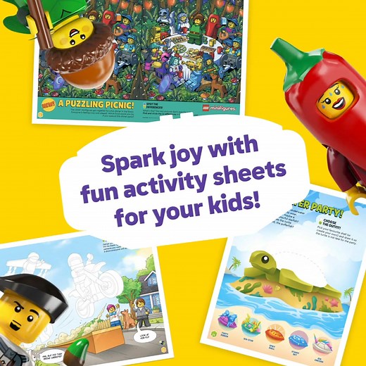 Looking for fun activities to keep your little ones busy? Sign up now to download our activity sheets and let the creativity begin! | LEGO