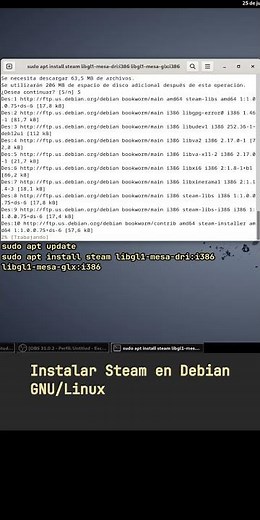 Instalar Steam en Debian GNU/Linux #gnulinux #linuxcommandlinetutorial #debian12 #steam #proton