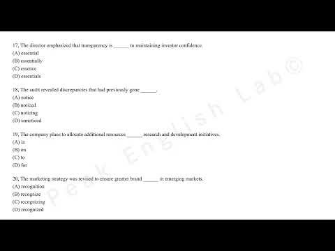 TOEIC Part 5 Mock Test – 30 Questions (2026) + Weakness Analysis