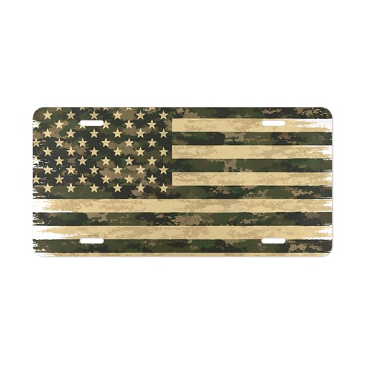 Camo American Flag Front License Plate, Patriotic Car Decor - Etsy