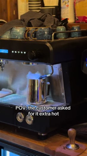 Extra hot latte coming up😃 #coffee #latte #coffeeshop #wolverhampton