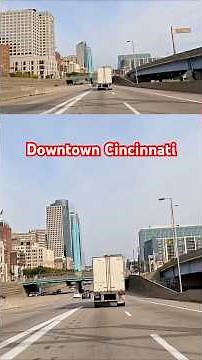 Seeing Cincinnati Skyline for the First Time 🌆 | Kentucky to Ohio Drive #shorts