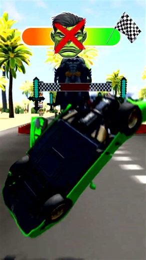 ⚡ Batman vs Hulk vs Spiderman vs Superman 🚘 Race Challenge #viralshorts #beamngdrive #crash