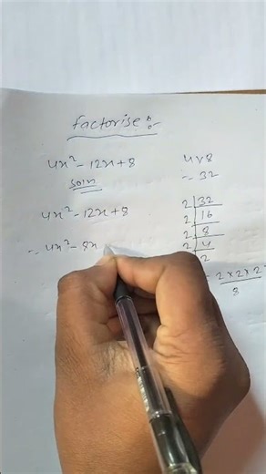 factorization 4X^2-12X+8 | How to do Factorization | #shorts #factorization #maths #mathematics