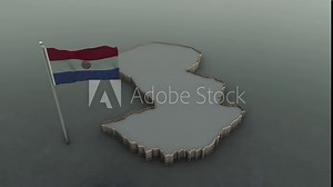 3D animation of the map of Paraguay
