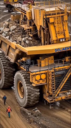 The World’s Largest Haul Truck? 🤯 Watch this "GOLIAENT" mega-truck get loaded with tons of rock in seconds. The sheer scale of the tires compared to the workers on the ground is terrifyingly impressive! #MegaTruck #MiningLife #HeavyMachinery #Goliaent #Engineering #IndustrialPower #BigRig #MiningEquipment #construction # viralreel | Darkwave Disasters