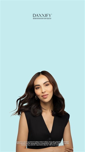 DAXXIFY® is the only neurotoxin with a peptide formulation — giving you long-lasting, fast-acting, radiant-looking results** *$50 rebate will be awarded as a prepaid e-gift card. Claims must be received by 4/6/26. See Terms & Conditions at https://www.daxxify.com/lp/radiant-rewards-terms for details. For DAXXIFY® Full Prescribing Information including Boxed Warning and Medication Guide, see @daxxifypi. DAXXIFY® (daxibotulinumtoxinA-Ianm) is a prescription medicine for adults to temporarily impro