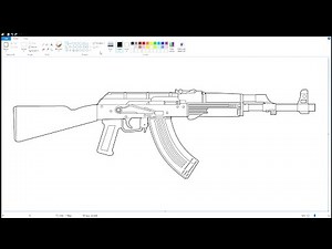 How to draw an AK-47 using MS Paint | How to draw on your computer