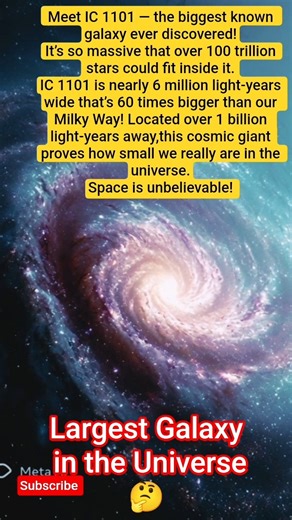 Largest Galaxy in the Universe 😱 | IC 1101 Explained #space #astro #LargestGalaxy#IC1101#SpaceFact