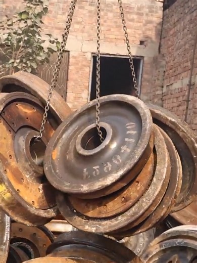 Recycling Process of Scrap Train Wheels #fyp #recycling #scrap #train #wheels