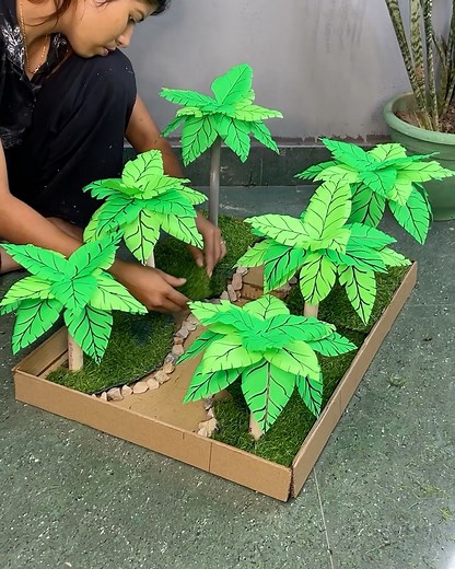 Mini Plam Tree Garden _ DIY Landscape 3d #landscape #DIY #garden | Deep's CRAFT