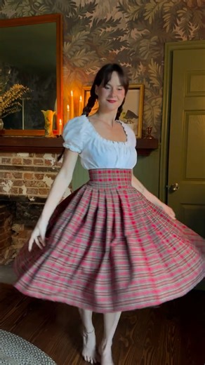 APRIL WALLER on Instagram: "Would you wear a skirt like this? This is my first time ever making a skirt with this technique which I borrowed from historical garments. I am beyond happy with how it turned out! #SewingProject #Skirt #HistoricalClothing #Plaidskirt"