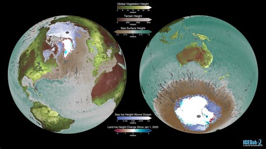 NASA Scientific Visualization Studio | Global Views of ICESat-2 Data | Denis Felikson, PhD