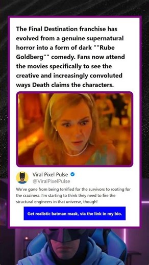 The Final Destination franchise has evolved from a genuine supernatural horror into a form of dark R