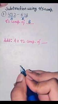 subtraction using 9's complement #computerscience #mca #shorts