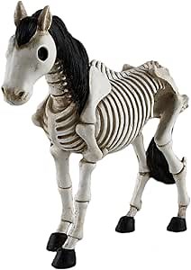 Halloween Skeleton Horse Decorations Statue, Skeleton Animals Bones, Graveyard Scenes, Halloween Sculpture for Outdoor Indoor Party Props Table Yard Garden Decor (Horse)