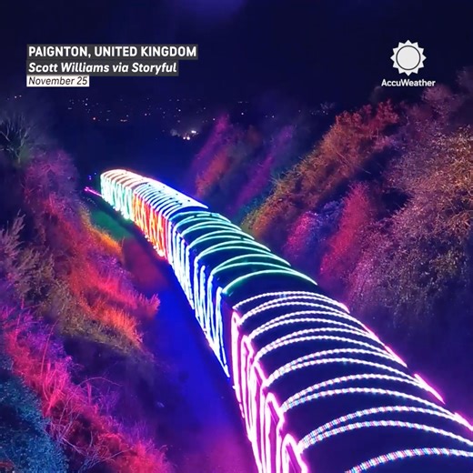 85K views · 1.2K reactions | All aboard the Christmas Express! Watch as this festive train lights up Devon with holiday cheer! ✨ | AccuWeather | Facebook