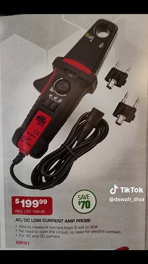 Mac Tools AC/DC Low Current Amp Probe • Able to measure current from 5 mA to 30A. • No need to open the circuit, no need for electric contact. • For A/C and D/C current EM 121 #mechanic #tools #dieselmechanic #mactools