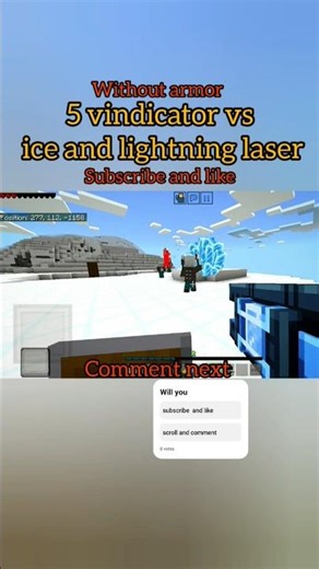 hit the sound. 5 vindicator vs laser without armor #minecraft #mod