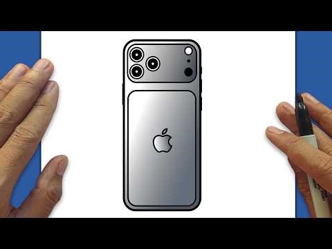 How to Draw IPHONE 17 PRO MAX Easy | Step By Step Mobile Phone Drawing Tutorial