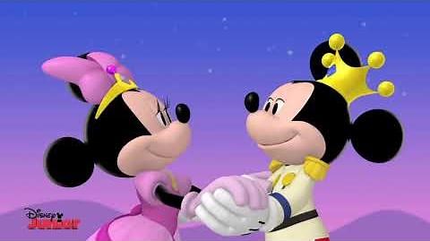 Mickey and Minnie dancing in Minnie-rella