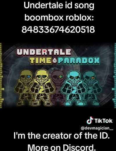 Undertale ID Song Boombox Roblox