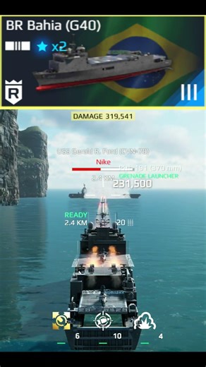 🔥BR Bahia (G40) After Buff Damage Test #modernwarships