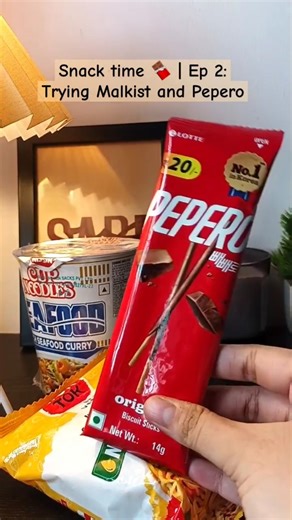 Episode 2 of my Snack Diaries series! 🎬🍫 trying malkist and pepero #ytshorts #foodshorts #snacktime