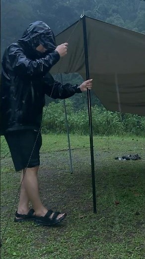 solo camping in heavy rain and thunderstorms #thunderstorm #solocampinginheavyrain