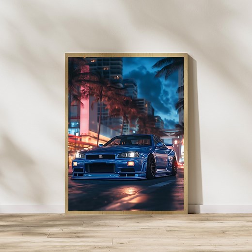 Nissan Skyline GTR R34 Poster: JDM Street Racing Car Art (digital Download) - Etsy