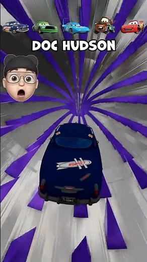 Doc Hudson vs Chick Hicks vs Strip Weathers vs Mater vs McQueen vs Dangerous Spiked Tunnel