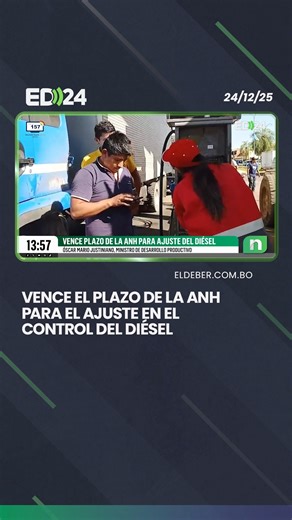 El ministro de Desarrollo Productivo, Rural y Aguas, Óscar Mario Justiniano, informó que este miércoles 24 de diciembre se cumple el plazo para que la Agencia Nacional de Hidrocarburos (ANH) implemente los mecanismos internos que eliminan el control del diésel como sustancia controlada. 📌Manténgase informado en www.eldeber.com.bo #ElDeber #ANH #Bolivia #Diésel 📹ED24 | EL DEBER