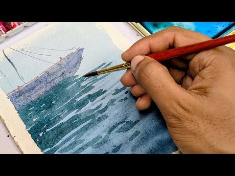 Master Sea Waves & Boat Reflections in Watercolor!