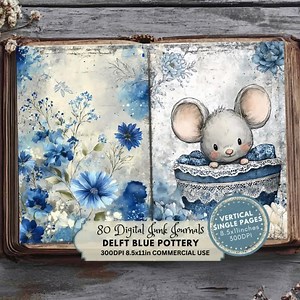 Delft Blue Pottery Junk Journal Pages: Vintage Dutch Ephemera, Printable Scrapbook Paper (digital Download) - Etsy