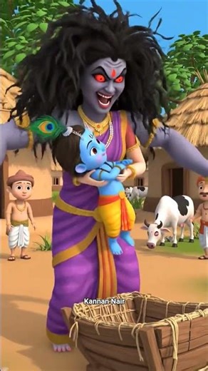 Baby Krishna Defeats Demon Putana 😱💙 | Epic 3D Krishna Animation | Gokul Story 🐄