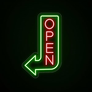 Vertical Arrow Neon Outdoor Open Sign, Waterproof LED Neon for Businesses, Large & Exterior Bright Light, Custom Neon Open Store Sign - Etsy