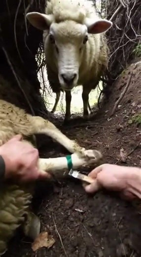 Hands Prying Wire in a Tight Forest Den Close-Up