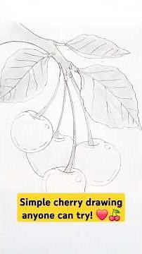 Beautiful Cherry Drawing 🍒🍒| Easy Fruit Drawing for Beginners | Anjali Ki Drawing Duniya