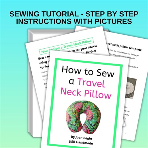 DIY Travel Neck Pillow Sewing Tutorial With Template (PDF Download) - Etsy Canada