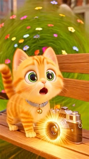 Magic Camera! 📸 Fluffy Cat becomes a Boss! 😹 #shortsvideo #catstory #funnycats #catcartoon