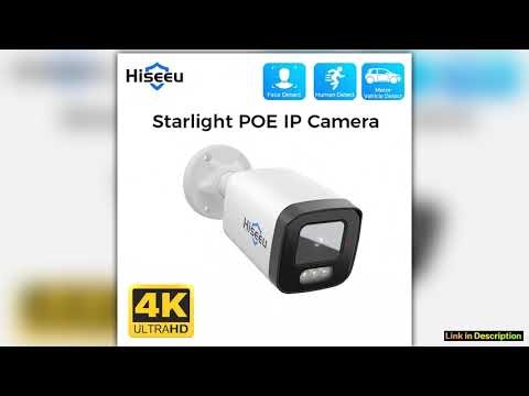 Hiseeu 4K 8MP Full Color POE IP Camera Super Sensor Waterproof H265 ONVIF Video Surveillance Securi