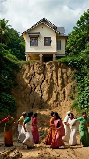 Cliffside House Collapse #naturaldisasters #landslide #mudslides #aishort #feedshort #mountains