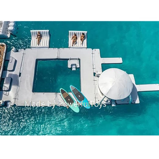 Luxury Water Sport Game Inflatable Bana Inflatable Dock Platform Beach Party Bana Inflatable Floating Cabana