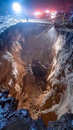 Drone Captures Movement From Sinkhole Hours After Collapse