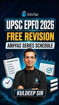 UPSC EPFO 2026 Free Revision Series | Abhyas Series Schedule