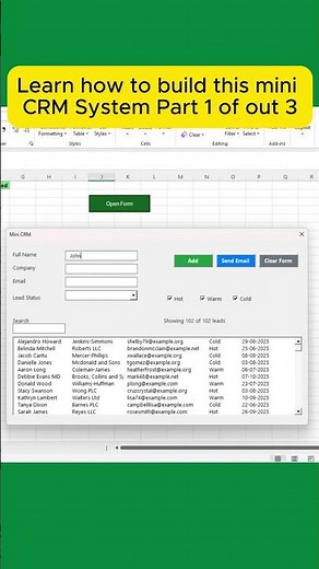 Mini CRM in Excel – Part 1: Add & Filter Leads