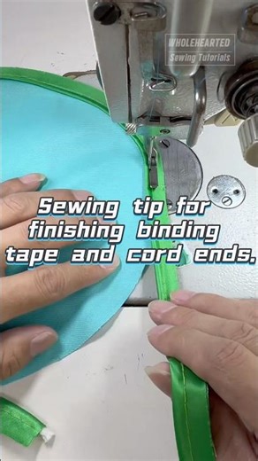 Sewing tip for finishing binding tape and cord ends.