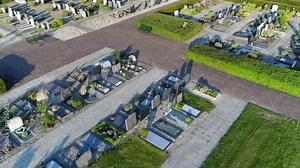 Aerial footage of cemetery or graveyard the place where the remains of dead people are buried or otherwise interred showing the different graves and tombstones with their own inscriptions 4k quality Stock Video