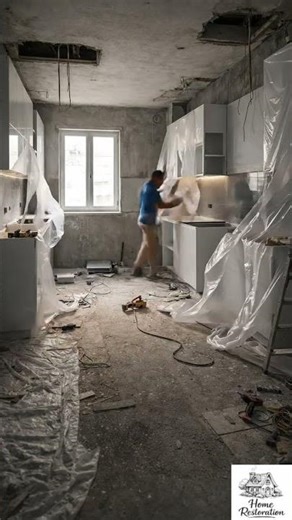 Luxury Kitchen Transformation 😍 | From Ruins to Ultra Modern Glossy Modular Design ✨