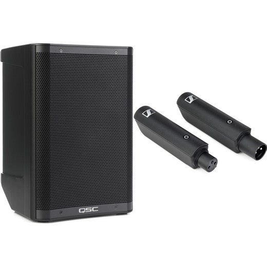 QSC CB10 Powered PA Loudspeaker with Wireless Mic System